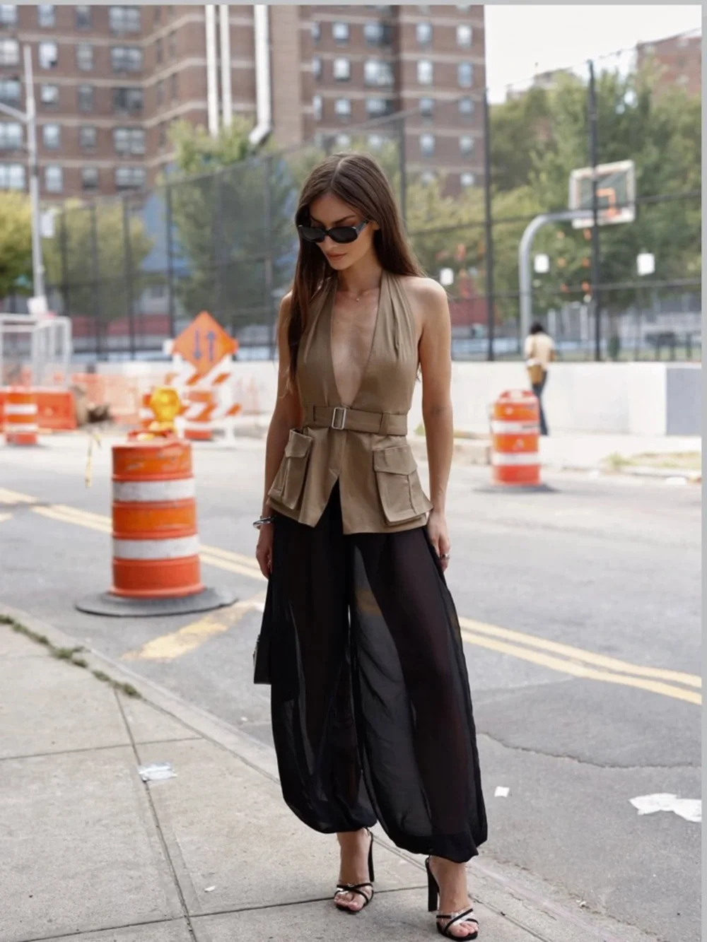 Zara Olive Halter Neck Utility Top - Picture 5 of 7